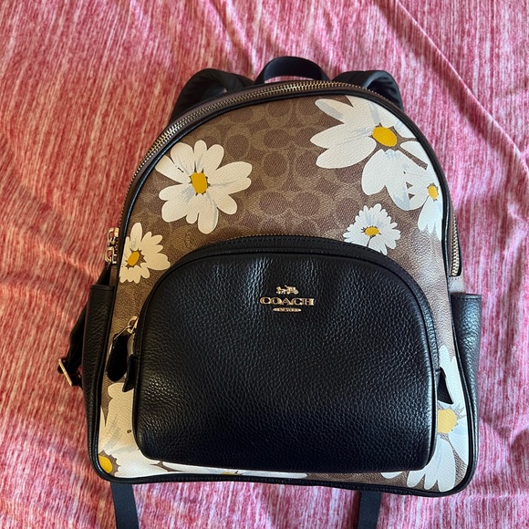 Coach Handbags - Coach Brown and Black Floral Patterned Bag
